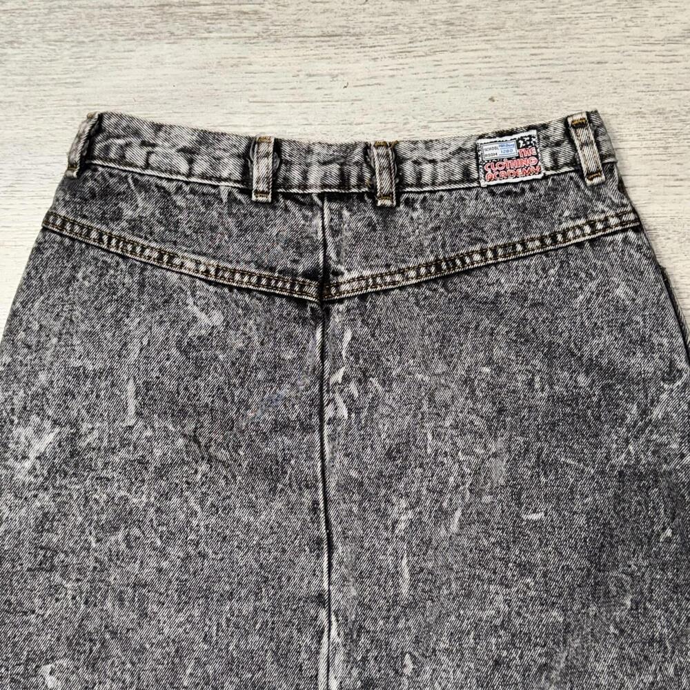 EUC The Clothing Academy 80s Vintage Black Acid Wash Denim Skirt Size 28 - Picture 5 of 6